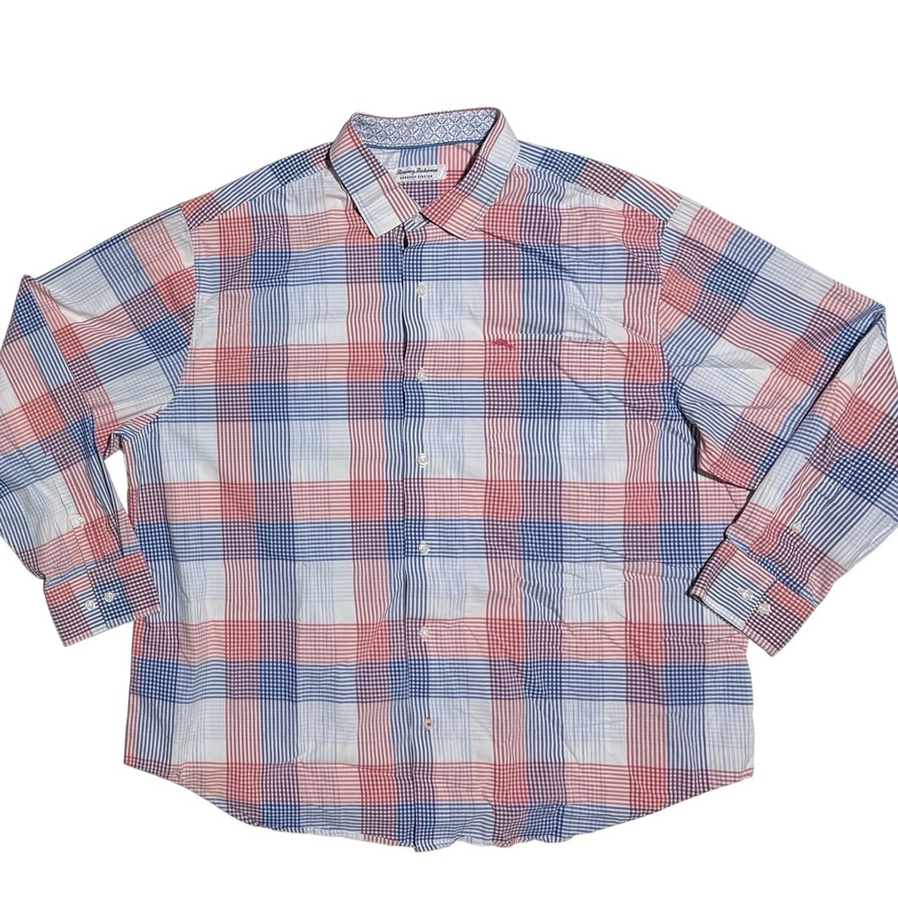 Tommy Bahama Sarasota Stretch Shirt Mens 1XB Coolmax Long Sleeve Button